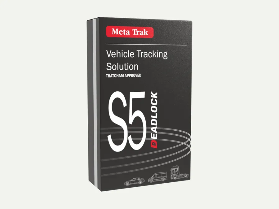Meta Trak S5 Deadlock vehicle tracking and immobilisation system retail packaging