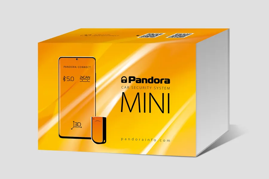 Pandora Mini BT car security system retail packaging
