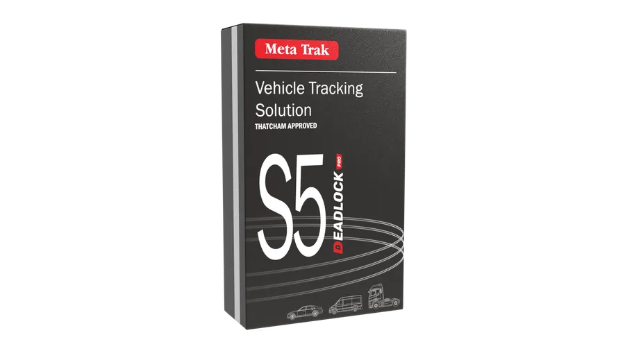 Meta Trak S5 Deadlock Pro vehicle tracking and immobilisation system retail packaging