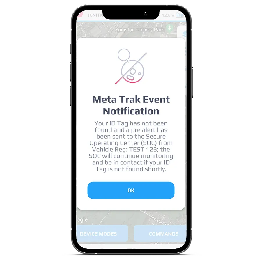 Meta Trak driver recognition tag with the app